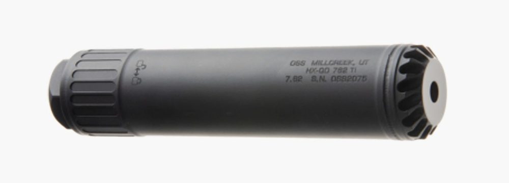 OSS Helix QD 7.62 Titanium Suppressor, 7.2" Length, Black