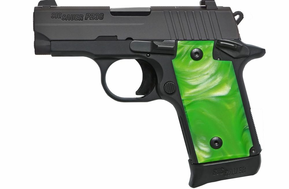 P238 380 ACP Carry Conceal Pistol with Green Pearlite Grips