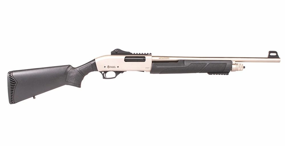 PAT 20 Gauge Pump-Action Shotgun with Nickel Receiver