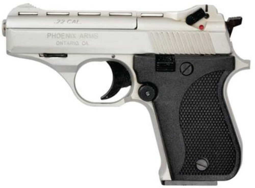 Phoenix HP22 Pistol, 22LR, Nickel, Black Grips