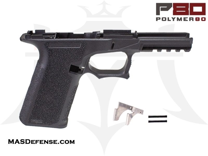 Polymer80 76% Bridge Frame Kit - GCA Compliant for Glock 17/22 - Complete with Frame, Pins & Rear Rail - Black