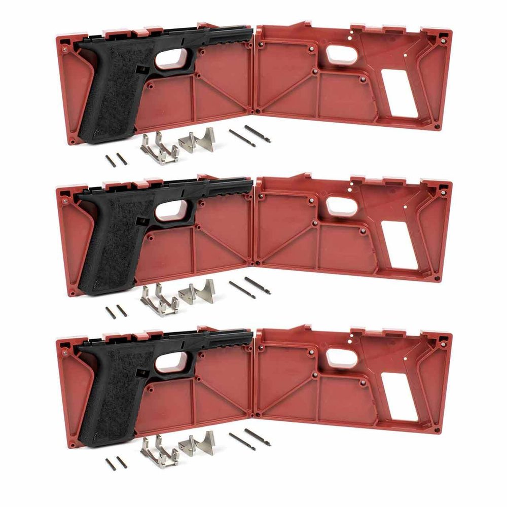 Polymer80 PF940v2 80% Full Size Frame and Jig Kit - 3-Pack (Glock 17/22/24/31/34/35 Compatible)