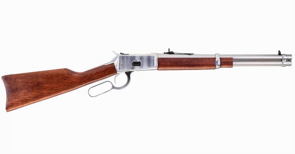 R92 .45 Colt Lever-Action Rifle with Polish Stainless Steel Finish and Hardwood