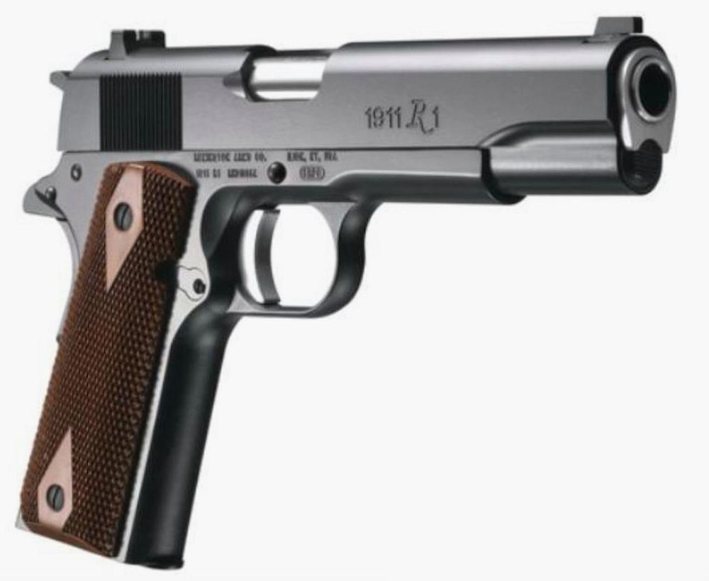 Remington 1911 Model R1 45 ACP, 5" Barrel, Walnut Grips, 7rd Mag