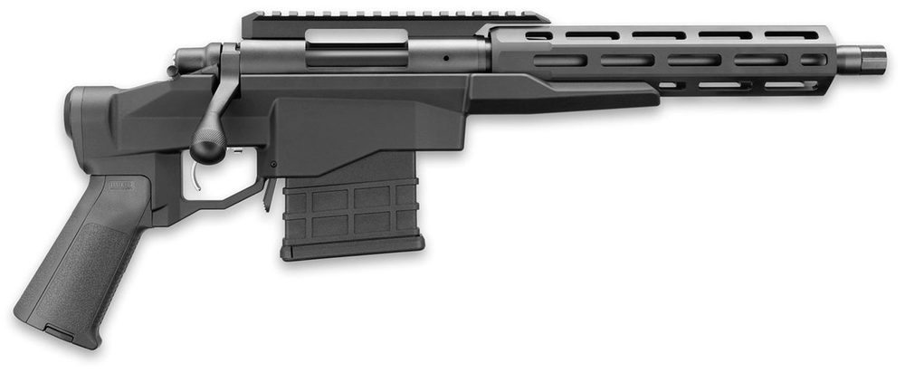 Remington 700-CP, Bolt, 308 Winchester, 12.5" Barrel, Alloy, Black, 10Rd, Threaded, M-Lok, Thumb Safety, Pistol Brace Included