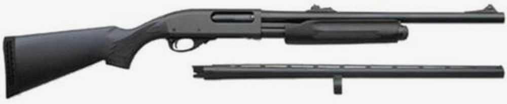 Remington 870 Express Synthetic Youth Combo, Pump, 20 Ga, 3" Chamber, 20" & 21" Barrels, Black, Synthetic Stock, 4Rd