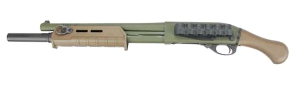 Remington Custom Shop Tac-14 DEMO, 12 Ga, 14" Ported, Ext. Mag Tube, OD Green/FDE, Demo Model