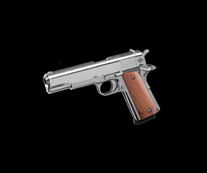 Rock Island Armory 1911-A1 GI Standard 45 ACP 5" Polished Nickel Standard Sights 8 Round
