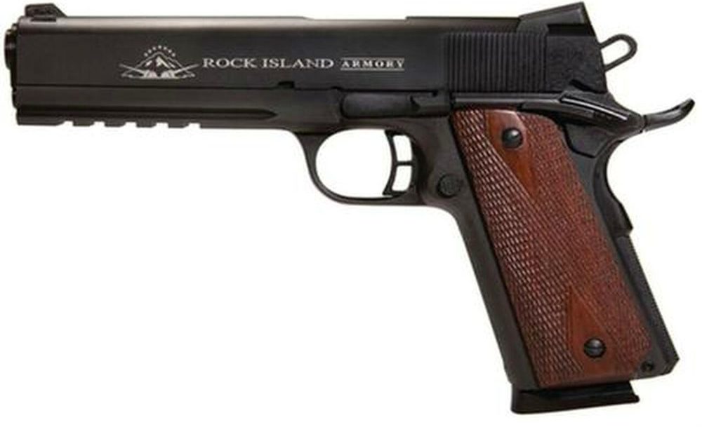 Rock Island Armory 2011 Tactical 1911, VZ Grip, 45 ACP 5", Tru-Glo High Vis Front Sight, Parkerized, 8 Round