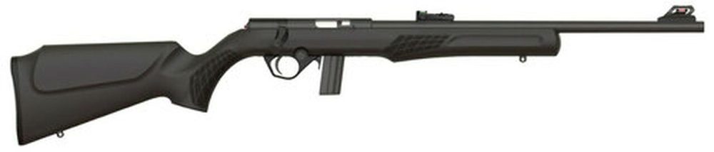Rossi RB22 22LR, 18" Barrel, Black, Synthetic Stock, 10Rd, Adjustable Fiber Optic Sights