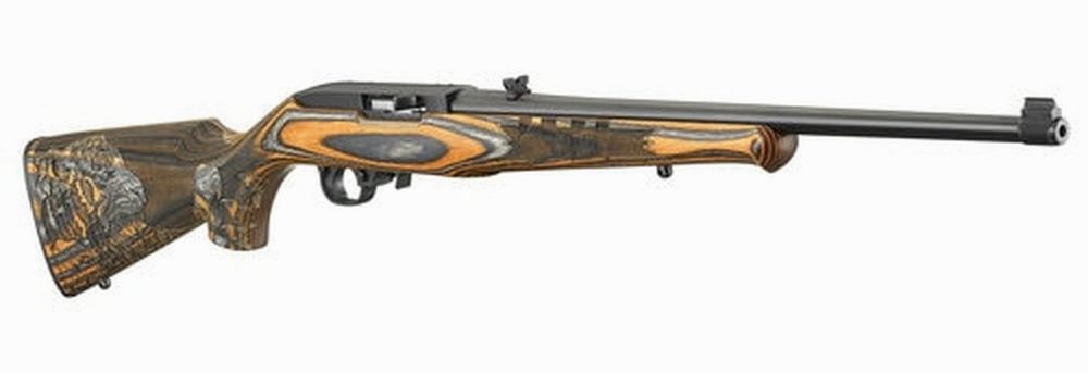 Ruger 10/22, .22 LR, 18.5", 10rd, Orange Laminated Tiger Stock