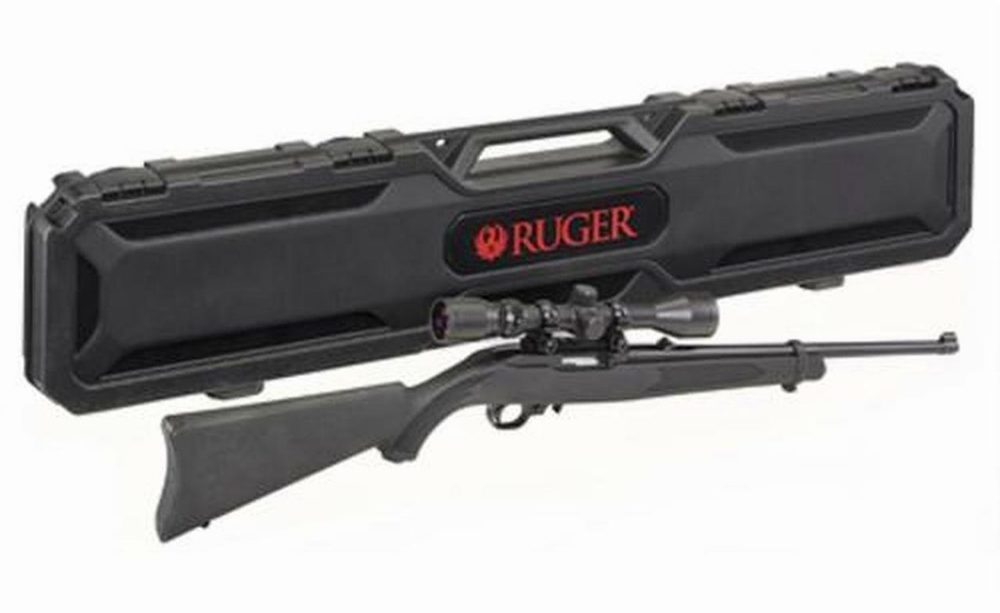 Ruger 10/22 Carbine 22LR, 18.5" Barrel, Satin Black, Weaver Scope and Case, 10Rd Mag