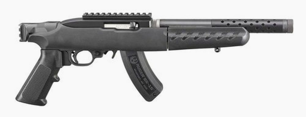 Ruger 22 Charger Takedown Railed Brace Mount 22 LR, Lightweight 10" Threaded Barrel,15Rd Mag, Includes Bipod