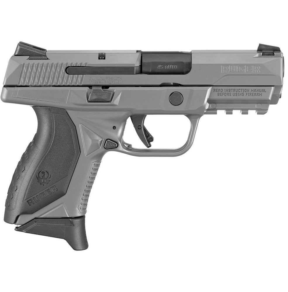Ruger American Striker Fired, 45 ACP, 3.75" Barrel, No Manual Safety, Polymer Frame, Gray Finish, (3) 7rd Mags, 3 Dot Sights