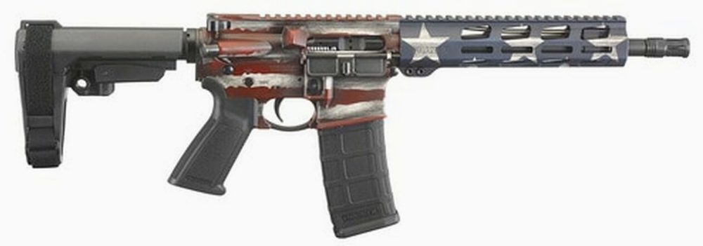 Ruger AR-556 AR-15 Pistol 223/556mm, 10.5" Barrel, Black, SBA3 Pistol Brace, 30rd