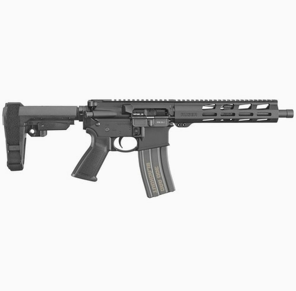 Ruger AR-556 AR-15 Pistol 300 Blackout 10.5" Barrel, Threaded, Aluminum Receiver, Black, M-Lok 30Rd Mag