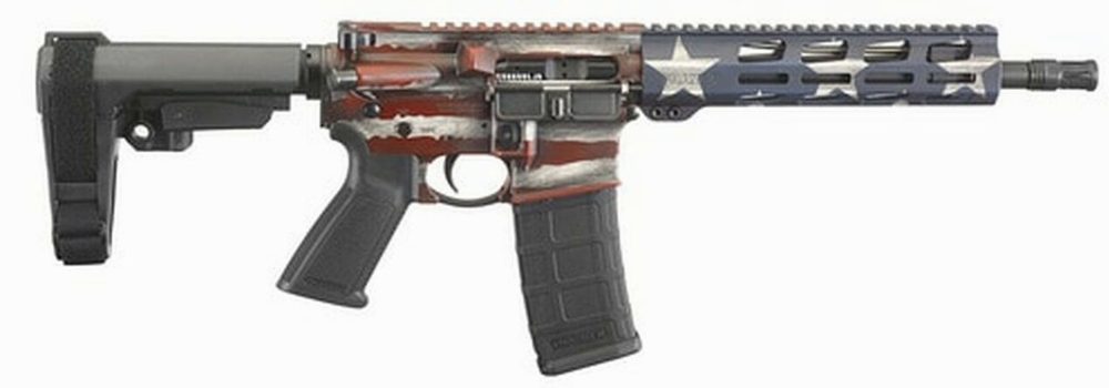 Ruger AR-556 AR-15 Pistol 5.56/.223, 10.5" Barrel, SBA3 Pistol Brace, M-LOK, American Flag, 30rd