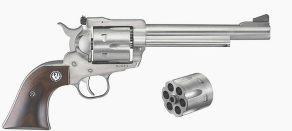 Ruger Blackhawk Convertible 10 MM & 40 SW 6.5" Barrel Stainless Steel, Rosewood Grips