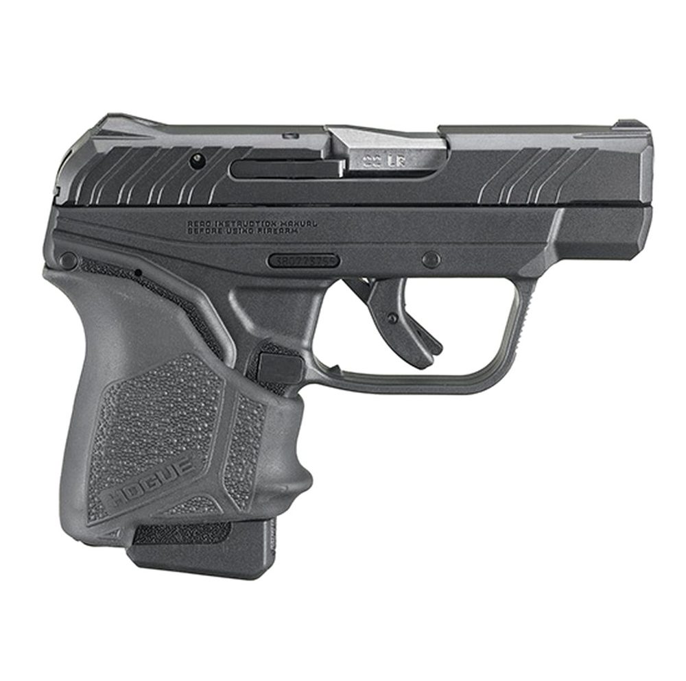 Ruger, LCP II, Semi-automatic Pistol, Double Action Only, Compact, 22 LR, 2.75" Barrel, Nylon Frame, Black, Hogue Grip Sleeve, Fixed Sights, 1-10Rd Magazine, Right Hand, Manual Safety