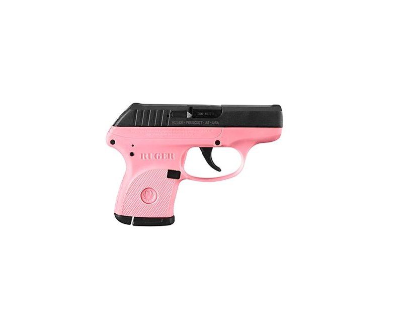 Ruger LCP 380 ACP Pistol with Pink Grip Frame and Satin Aluminum