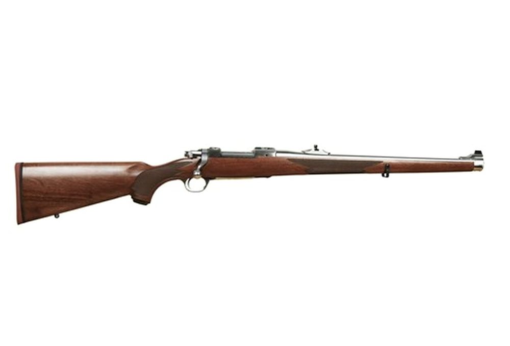 Ruger M77 MkII International 243 Win 18.5" Barrel Full Walnut Stock, Brushed SS Finish