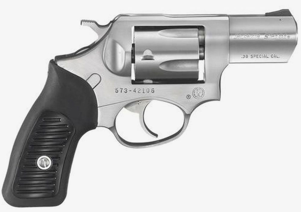 Ruger SP101 38 Special 2.25" 5" Rubber Grip Satin Fixed Sights SS