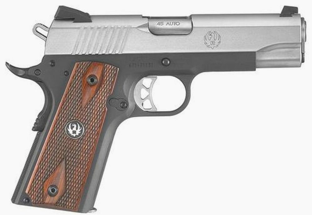 Ruger SR1911 Lightweight Commander-Style 45 ACP, 4" Barrel, Novak Sights, Thin Grips, 7rd Mag