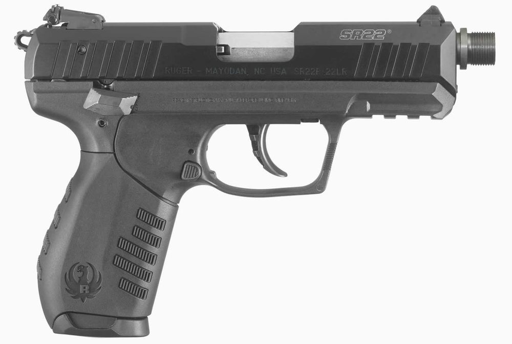 Ruger SR22 PBT 22LR, Threaded Barrel, Black