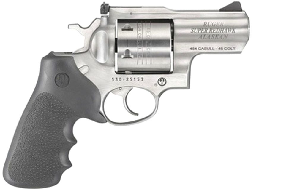 Ruger Super Redhawk Alaskan .454 Casull, 2.5" Barrel, Black Rubber Grips, Stainless Steel, 6rd