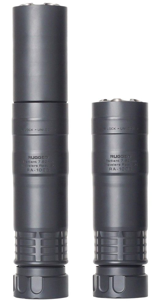 Rugged Suppressor Radiant7.62 7.62mm, 7.5" Length, 5/8x24 TPI, Black