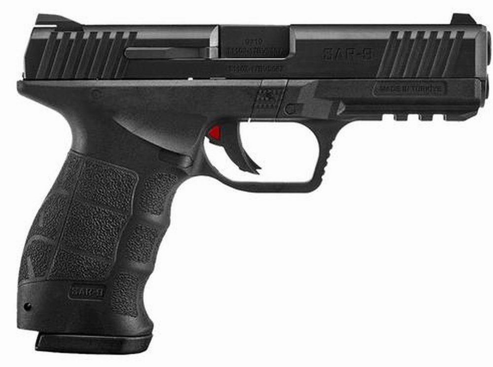 SAR USA SAR9 9mm 4.4" Barrel Black Interchangeable Backstrap 17rd Mag