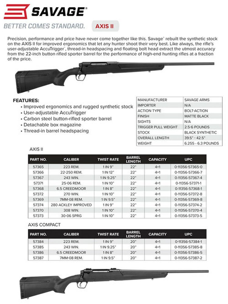 Savage Arms AXIS II 280 Ackley Improved Bolt-Action Rifle