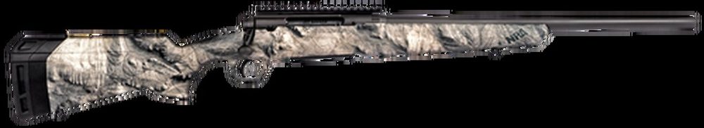 Savage Axis II 30-06 Springfield, 20" Barrel, Synthetic Mossy Oak Overwatch Stock Gunsmoke Gray PVD, 4rd