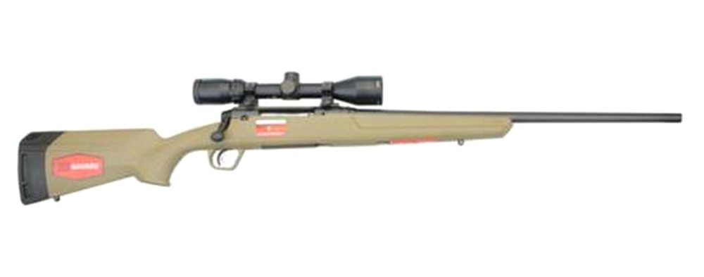 Savage Axis II, Flat Dark Earth W/Scope, 6.5 Creedmoor 22" Sporter Barrel, Flat Dark Earth Polymer Stock, Banner 3x9x40 Scope, 4 Rd