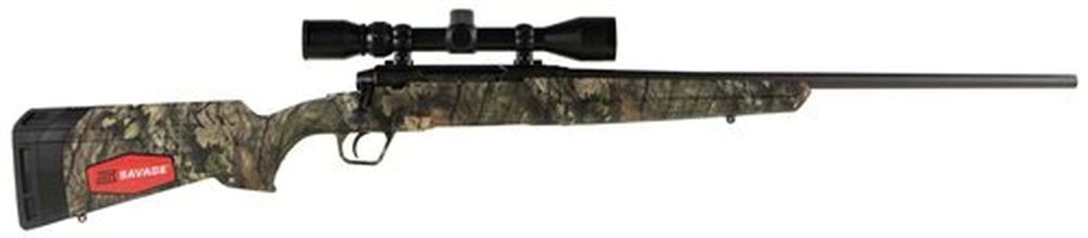 Savage Axis XP Camo, 6.5 Creedmoor, 22" Barrel, Black Color, Mossy Oak Break-Up Country Polymer Stock, Weaver 3-9x40 Scope, 4Rd, Detachable Box Magazine