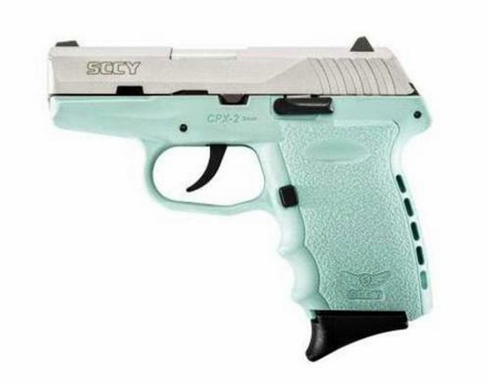 SCCY CPX-2 9mm, 3.1" Barrel, Robin Egg Blue Frame, SS Slide 10rd Mag