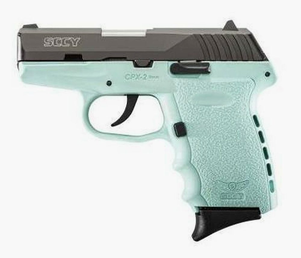 SCCY CPX-2 Double 9mm 3.1" Barrel, Robin Egg Blue Polymer Grip, 10rd