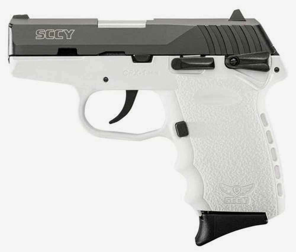 SCCY CPX1 9mm, 3.1" Barrel Ambo Safety White Polymer Frame 10rd Mag