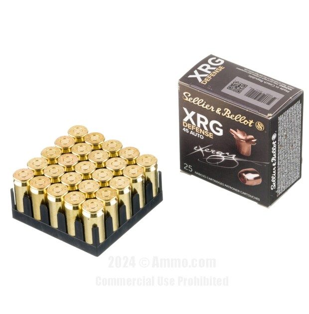 Sellier & Bellot XRG Defense 45 ACP 165gr FMJ Semi-Wadcutter