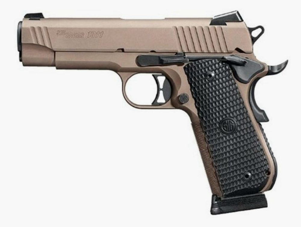 Sig 1911 Emperor Scorpion 357 Sig 4.2" Barrel Flat Dark Earth g10 Grips 8rd Mag