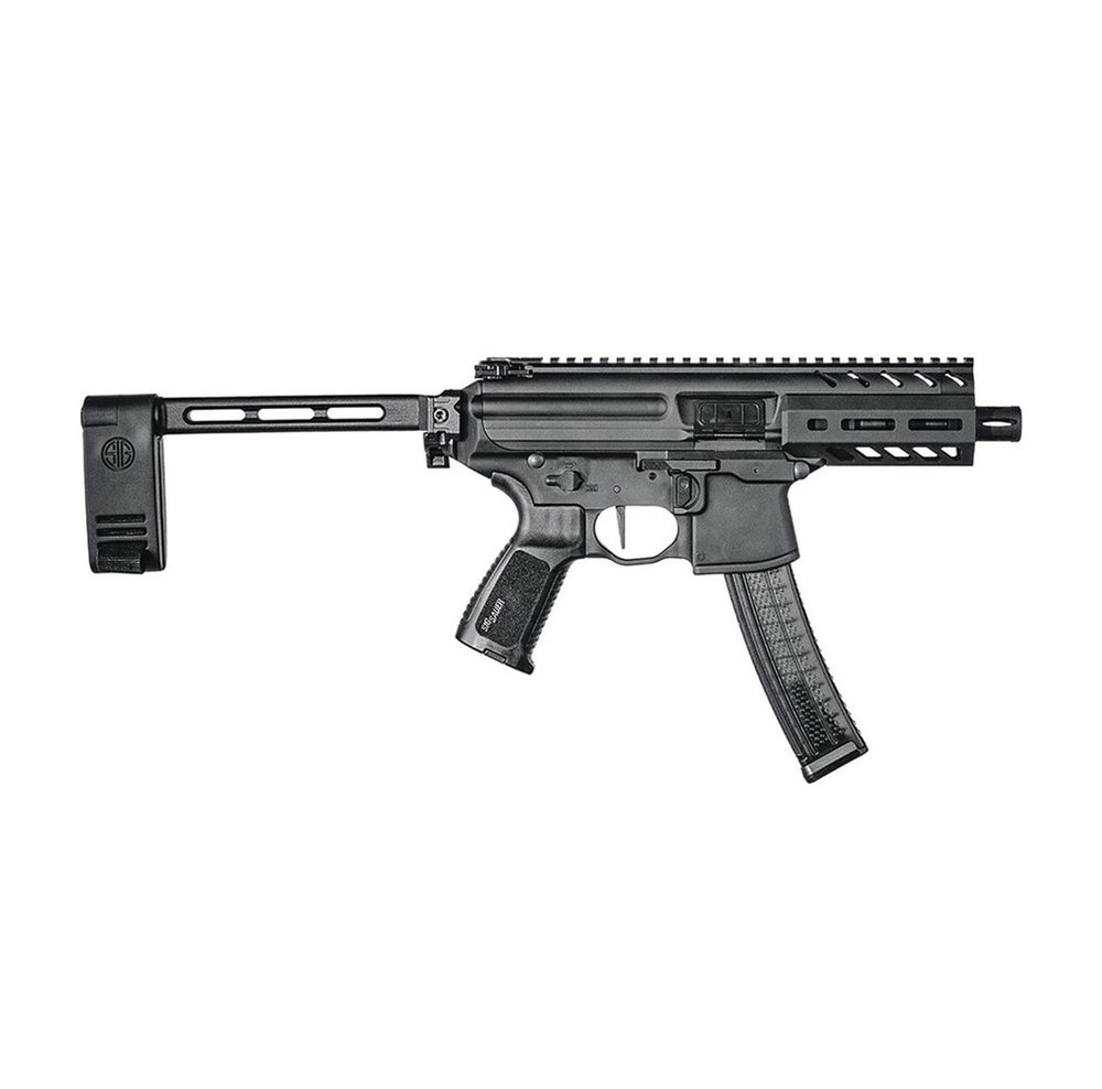 Sig MPX Copperhead 9mm, 4.5" Barrel, Aluminum Frame, Black, Pivoting Contour Brace, 20rd