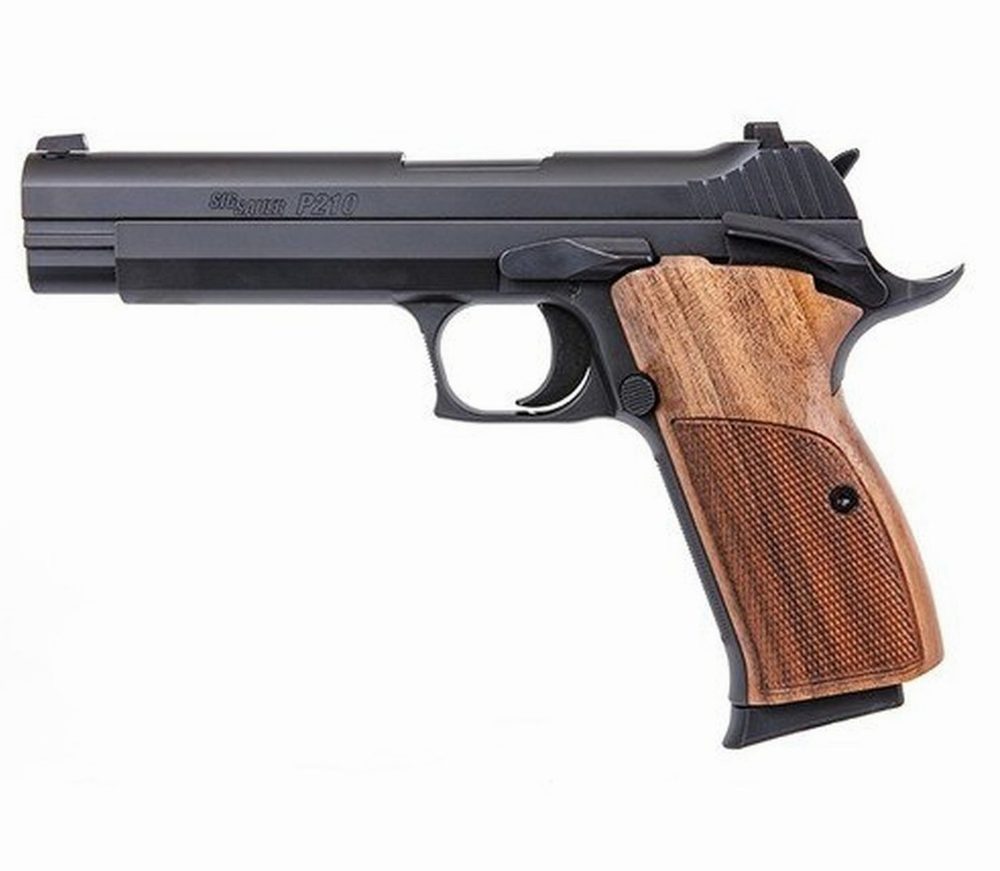 Sig P210 Standard 9mm, 5" Barrel, Walnut Grip, Black Nitron Steel, 8rd Mag
