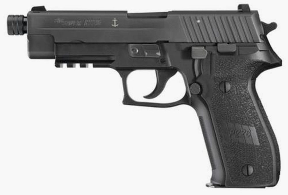 Sig P226 9MM 4.9In Mk25 Black Da/Sa Siglite Polymer Grip (3) 15Rd Steel MAG USN Anchor UID Threaded (13.5X1mm LH)