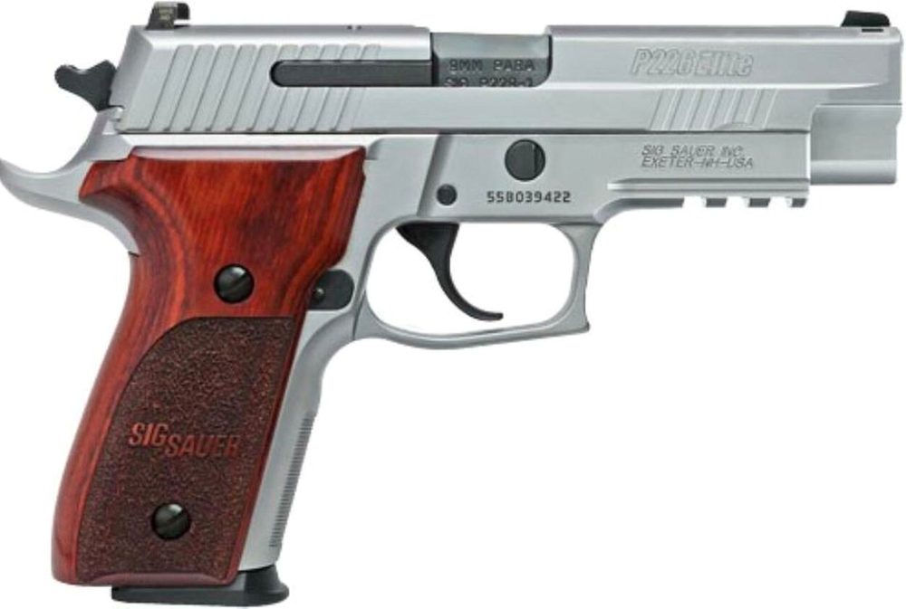 Sig P226 ASE Elite 9mm 4.4" Barrel Night Sights Rosewood Grips 15rd Mag