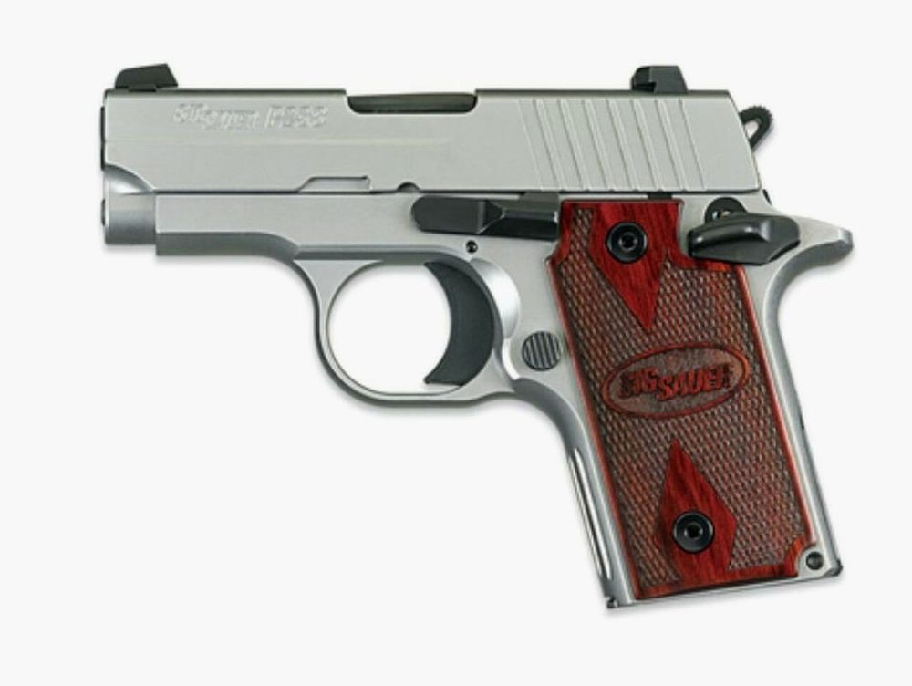 SIG P238 'HDW' 380 ACP Nite Sites Rosewood Grips