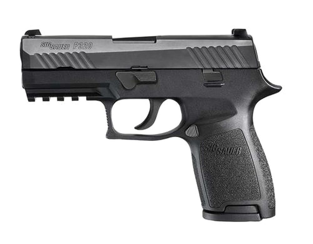Sig P320 45 ACP 3.9In Nitron Black, Striker Siglite Modular Polymer Grip (2) 9RD Steel MAG Rail
