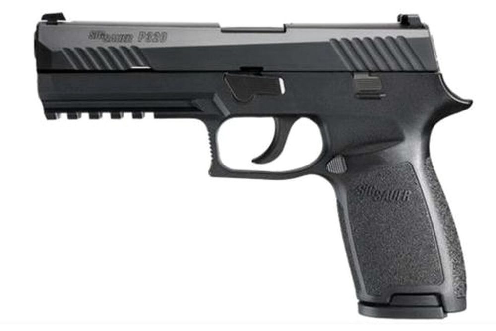 Sig P320 9mm 4.7In Nitron Black Striker Siglite Modular Polymer Grip (2) 17Rd Steel MAG Rail