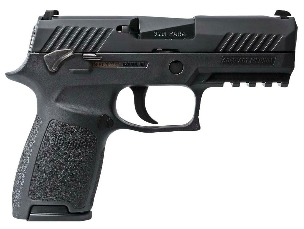 Sig P320 Compact 9MM 3.9" Barrel Siglite MOD Poly Grip, Manual Safety (2) 15Rd Mags
