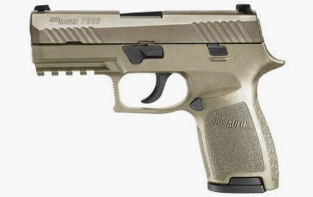 Sig P320 *D* 9mm 3.9In Flat Dark Earth Striker Siglite Modular Polymer Grip (2) 15rd Steel MAG Rail Sig Sauer