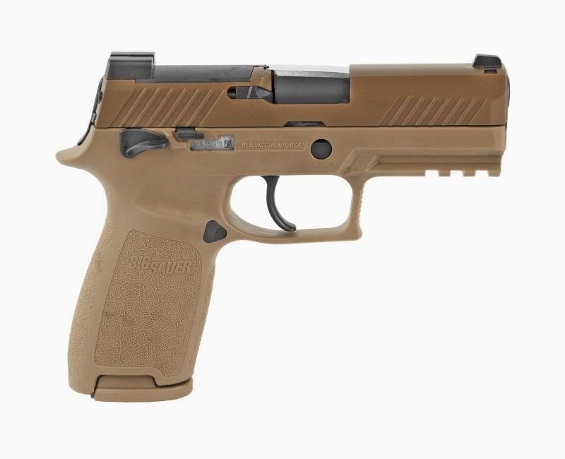 Sig P320 M18, Striker Fired, 9mm, 3.9" Barrel, Polymer Frame, Coyote Finish, DP Pro Plate, Manual Safety, Night Sights, 1-17Rd Magazine & 2-21Rd Magazines